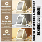 Travel Makeup Box with LED Light Mirror
